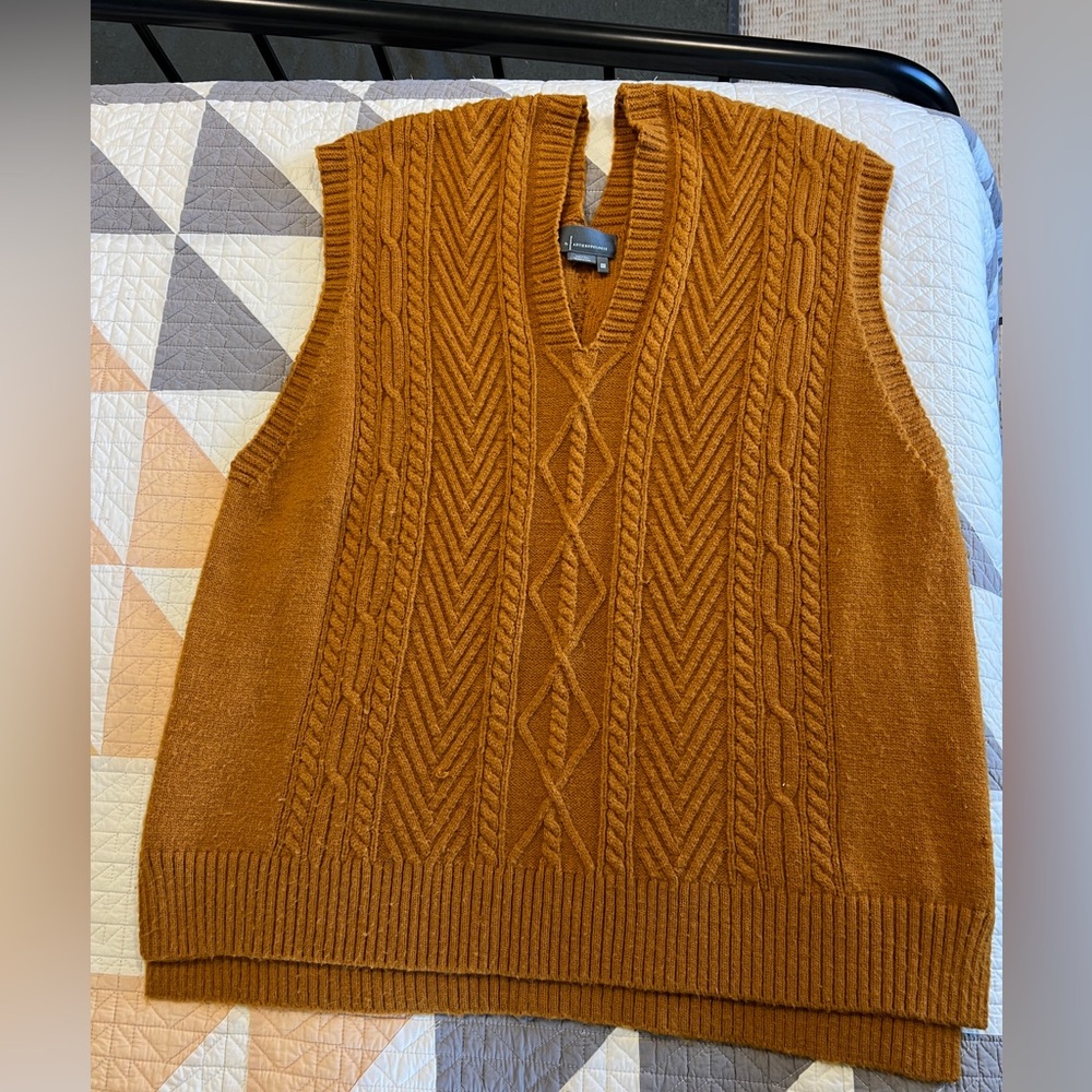 Anthropologie over sized sweater vest in Mustard- OS